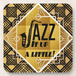 Art Deko Jazz Saxophon Black Gold Musik Getränkeuntersetzer