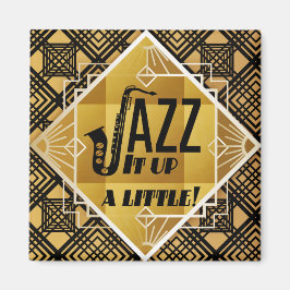 Art Deko Jazz Saxophon Black Gold Musik Magnet