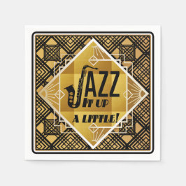 Art Deko Jazz Saxophon Black Gold Musik Serviette