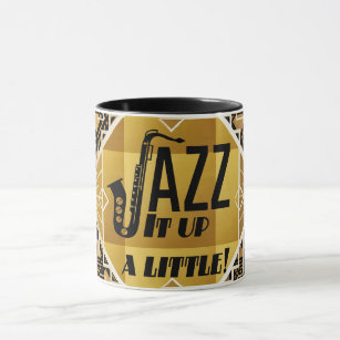 Art Deko Jazz Saxophon Black Gold Musik Tasse