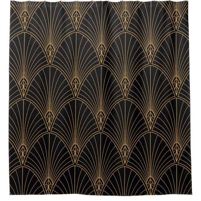 Art Deko: klassisches geometrisches Muster. Duschvorhang (Vorderseite)
