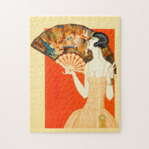 Art Deko Lady mit Ventilator Puzzle