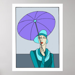 Art Deko Ladys fashion der 1920er Jahre, blue vers