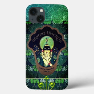 Art Deko maskiert Vintage grüne Schwarz Case-Mate iPhone Hülle