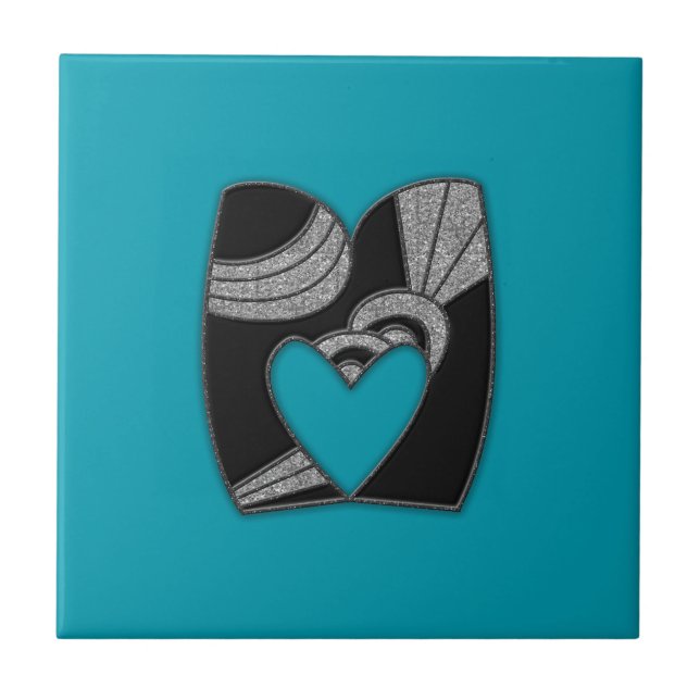 Art Deko monogram - M Fliese (Vorderseite)