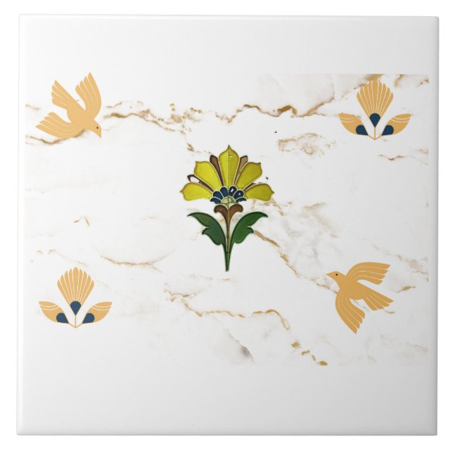 Art Deko Motive auf Imitats Marmor aussehen Fliese (Vorderseite)