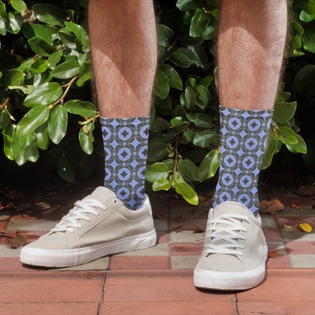 Art Deko Muster in blau und schwarz Socken (Von Creator hochgeladen)