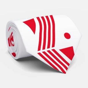 Art Deko Muster in festweißem Rot Krawatte