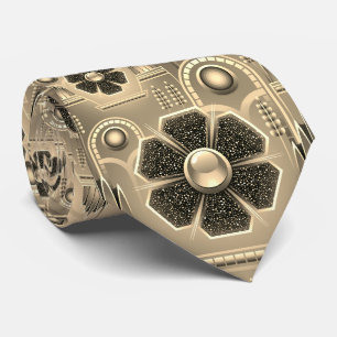 Art Deko Muster Vintages geometrisches Blumengold Krawatte