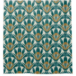 Art Deko nahtlose abstrakte Blumenmuster. Dekorati Duschvorhang