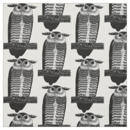 Art Deko Owl Bird Tinte Vintag Illustration Stoff