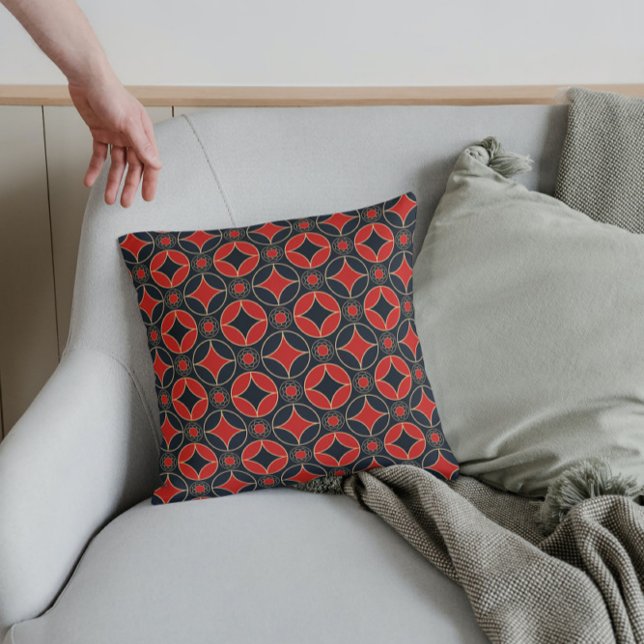 art Deko pattern no2 in red & black throw pilz Kissen (Von Creator hochgeladen)