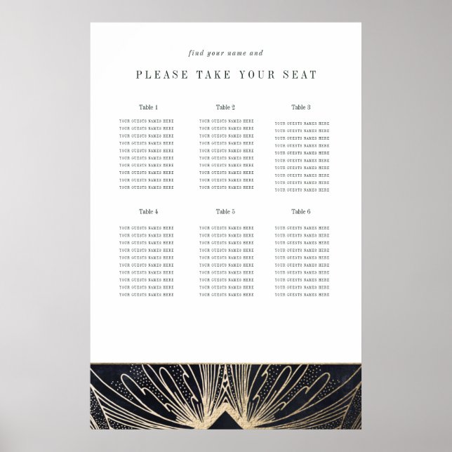 Art Deko Poster, schwarz und gold (Vorne)