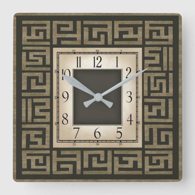 Art Deko Quadratische Wanduhr (Vorderseite)