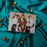 Art Deko Retro Lady Vintage Weihnachtsbotschaft Feiertagskarte<br><div class="desc">Entwurf von www.etsy.com/Shop/VanityFlairDesigns</div>
