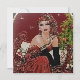 Art Deko Retro Vintage Dame Weihnachten