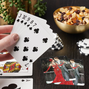 Art Deko Retro Weihnachtspaar Spielkarten