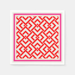 Art Deko, rot in lebhaften Farben Serviette