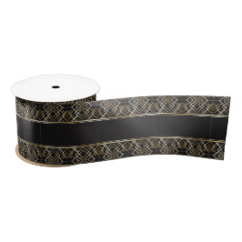 Art Deko, schwarz, gold, elegant, chic, monogramm Satinband