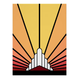 Art Deko Sonne im Morgengrauen