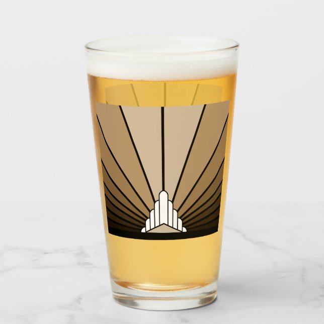 Art Deko Sonne in Bräune Glas (Rückseite (gefüllt))