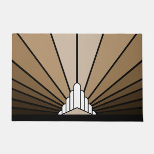 Art Deko Sonne in tan Door Mat Fußmatte