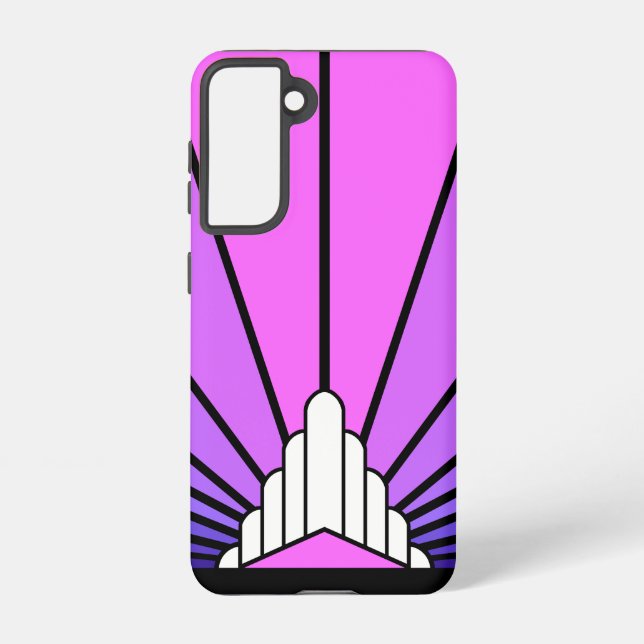 Art Deko Sonne lila & rosa Samsung Galaxy Hülle (Rückseite)