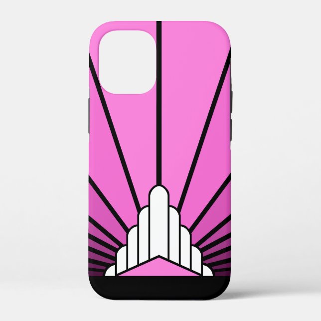 Art Deko Sonne pink Case-Mate iPhone Hülle (Rückseite)