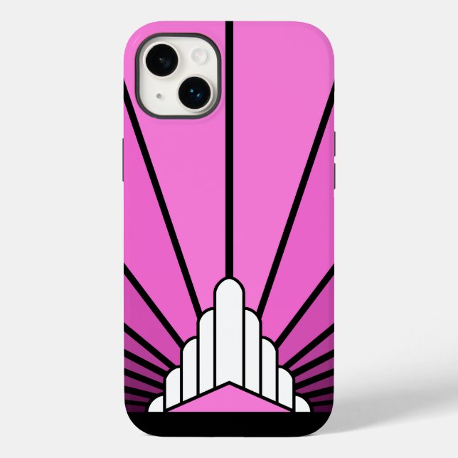 Art Deko Sonne pink Case-Mate iPhone Hülle (Rückseite)