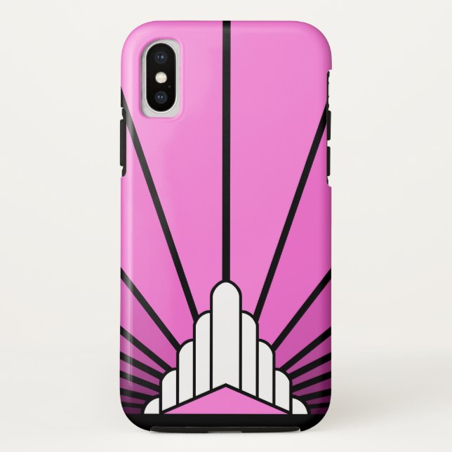 Art Deko Sonne pink Case-Mate iPhone Hülle (Rückseite)