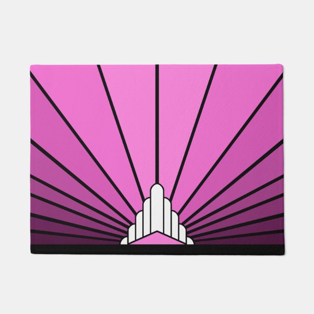 Art Deko Sonne pink Fußmatte (Vorderseite)