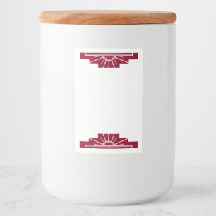 Art Deko Sonnenelement im Dunkelnarben Lebensmitteletikett