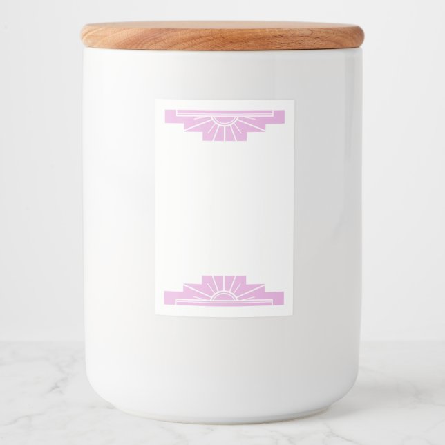 Art Deko Sonnenelement in hellrosa Lebensmitteletikett (Vorderseite)