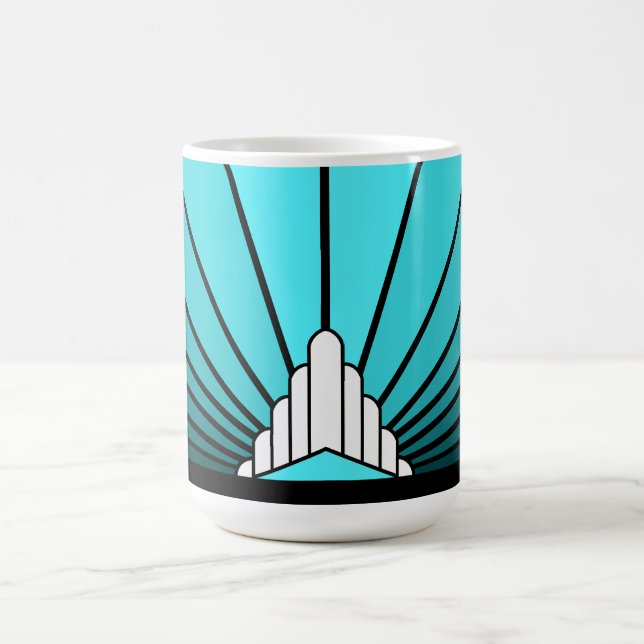 Art Deko sun in Aqua Tasse (Mittel)