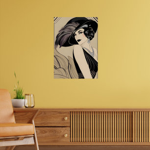 Art Deko Vintage 20er-Girl-Wall-Poster