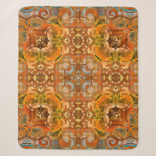 Art Deko Vintage Ornamentik in orange Sherpadecke