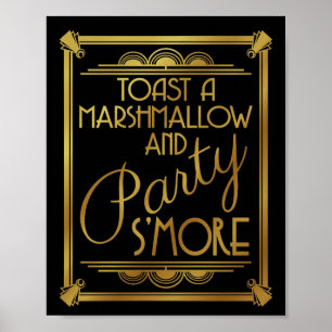 art Deko wedding, s'more Party Schild, gold, gatsb