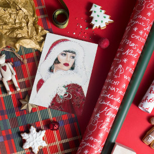 art Deko Weihnachts Weihnachtsfeiertag - Lady gibt Feiertagskarte