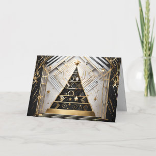 Art Deko Weihnachtsbaum Grußkarte Feiertagskarte