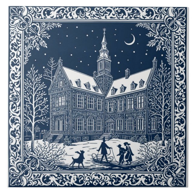 Art Delft Winter/Weihnachten 4 Fliese (Vorderseite)