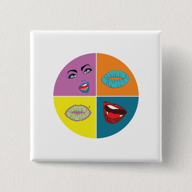 Art der 80er Jahre Pop Button (Vorderseite)