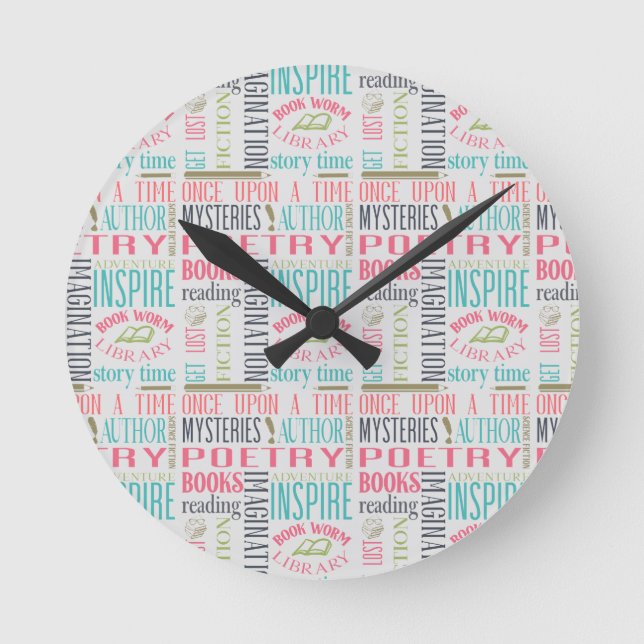 Art der Bibliothek Runde Wanduhr (Vorderseite)