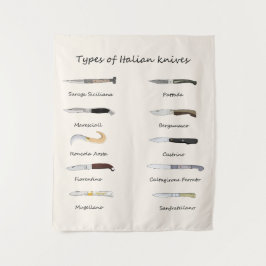 Art der italienischen Messer - Illustriert Wandteppich