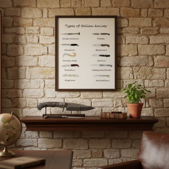 Art der italienischen Messer - Illustrierte Mauerk Poster (Von Creator hochgeladen)