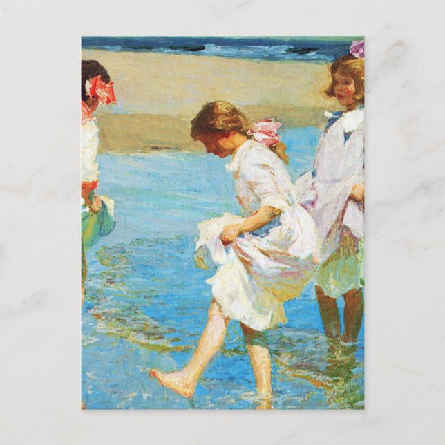 Art der Szene am Strand von Edward Henry Potthast Postkarte (Vorderseite)