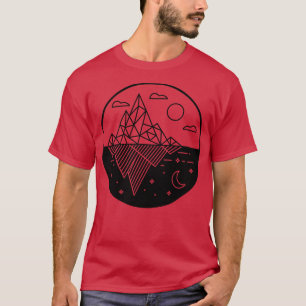 Art der zwei geometrischen Gebirge Tag und Nacht T-Shirt