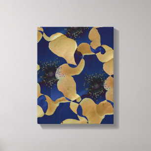 Art des Blumenmusters in Beige und Blau/Blume Leinwanddruck