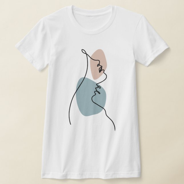 Art des Couple Face Line T-Shirt (Ablage )