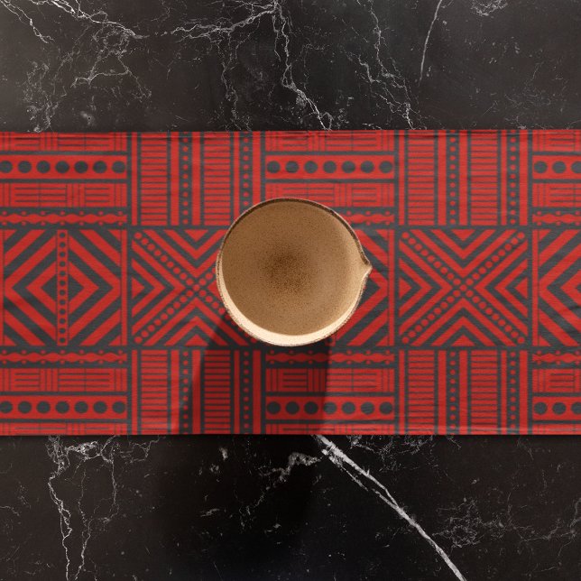Art des roten Tribals Kurzer Tischläufer (table runner)