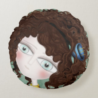 Art Doll Eye Zoom Rundes Kissen